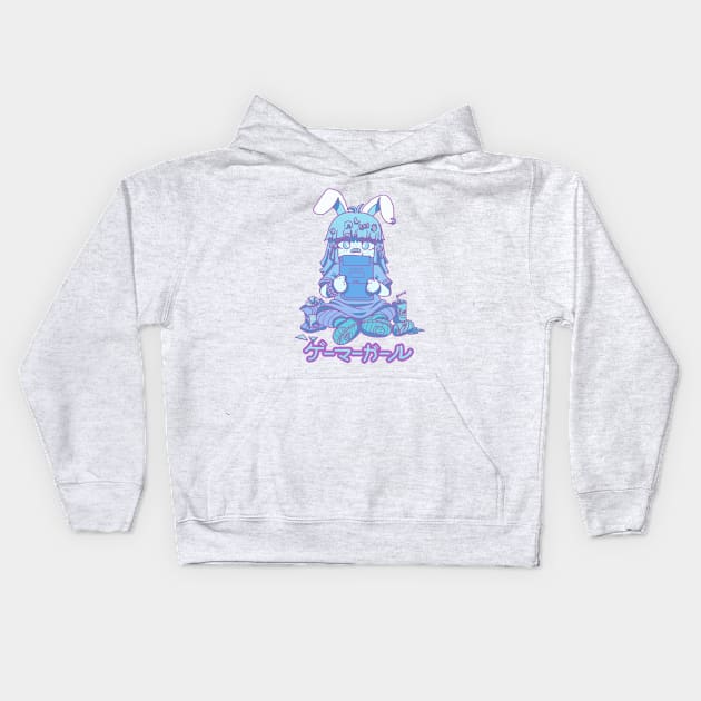 gamer girl Kids Hoodie by ekkimu